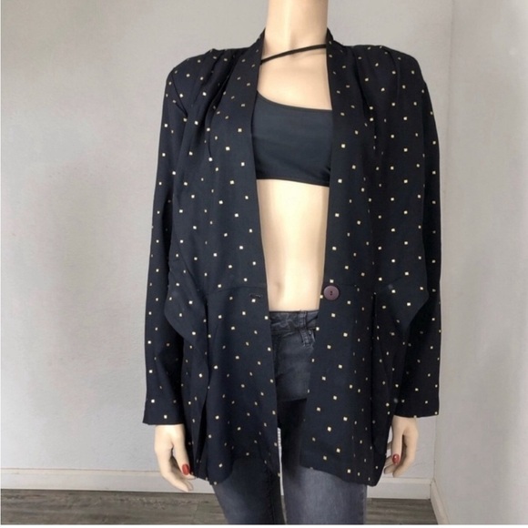 Vintage Sequel jacket/blazer V-neck long sleeve tie front black - Picture 6 of 13